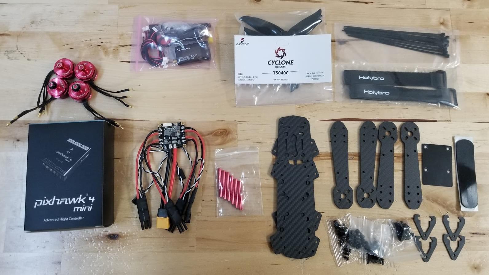 QAV250 Frame/Pixhawk 4 Mini Electronics before assembly
